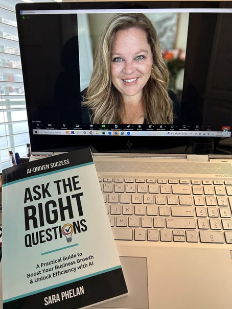 book and laptop - vitual Sara Phealn Strategic Ai Advisor book and laptop - vitual Sara Phealn Strategic Ai Advisor
